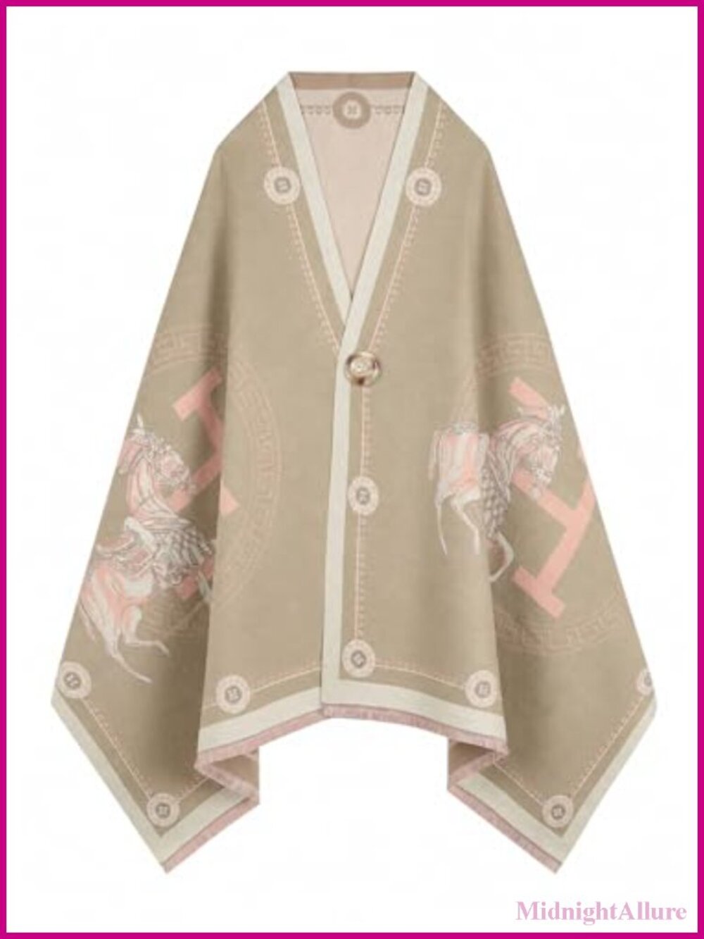 Women's Pashmina Shawl Wrap Poncho Button Front Imitation Cashmere Scarf